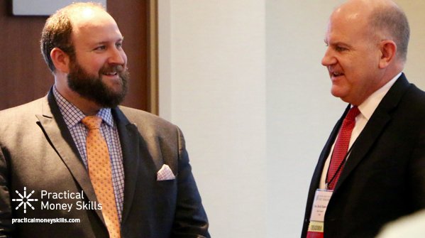 PracticalMoney's tweet photo. Visa’s Head of Financial Education, Hugh Norton, speaks at @StateTreasurers #TMTS2017 with UT Treasurer @DamschenDavid https://t.co/yJiUCOR6Qb