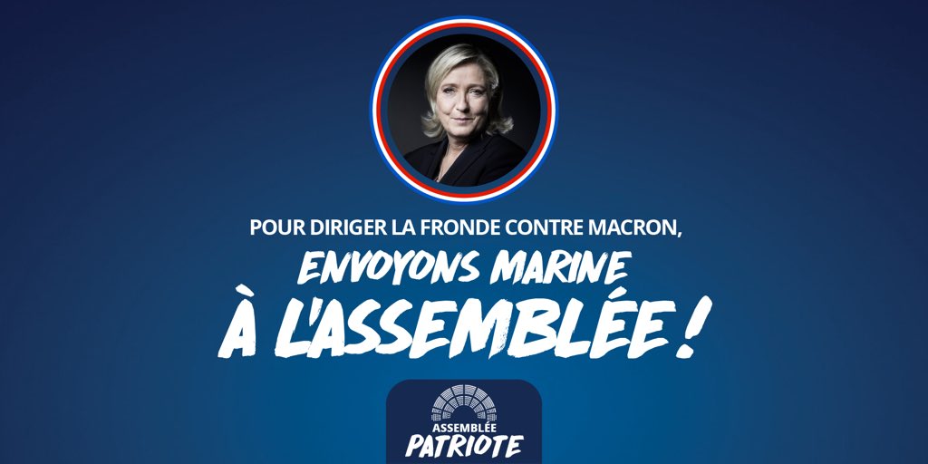 Manon_Bouquin's tweet photo. Marine à l'Assemblée pour diriger la grande Alliance Patriote et Républicaine!
#AssembleePatriote https://t.co/ABYgcepkff