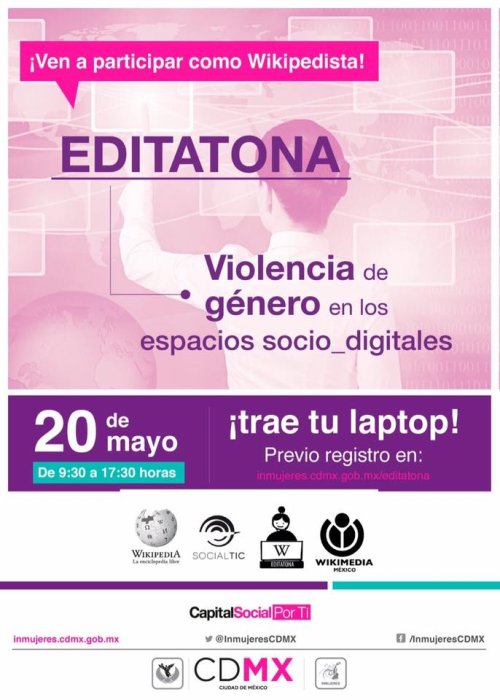 socialtic's tweet image. ¿Puede la misma tecnología combatir la violencia de género en Internet? 20/mayo próxima @Editatona + @InmujeresCDMX socialtic.org/post/160588190…