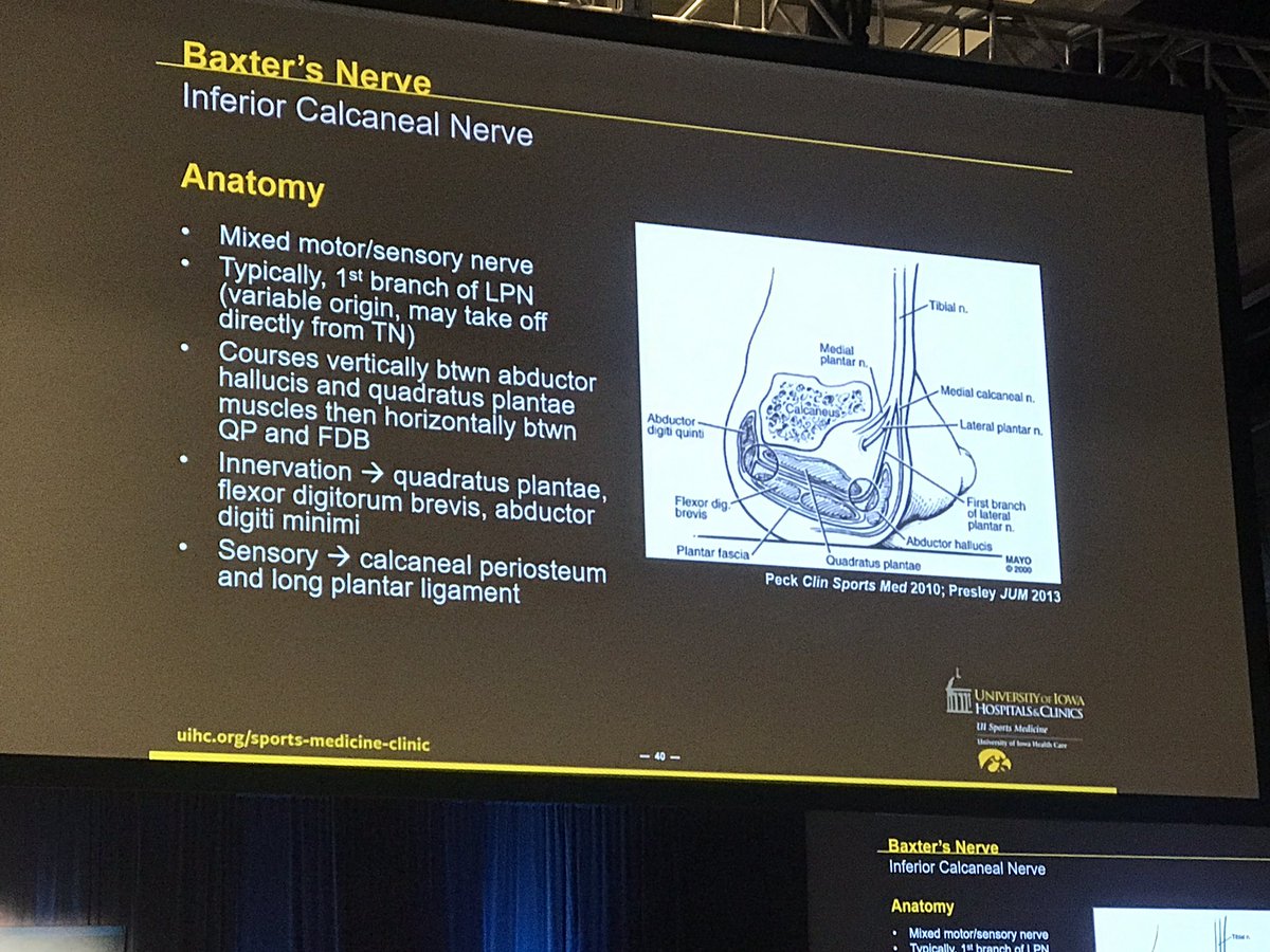Consider entrapment of inferior calcaneal nerve in ddx of plantar fasciitis 
#AMSSM17