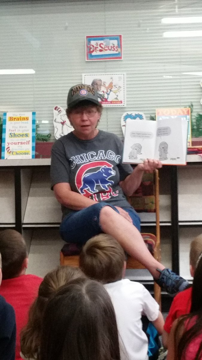 kirksamples's tweet image. Today is Gale O'Keefe Day at Kruse, to honor her many years as Kruse library/media manager, volunteer, and parent. THANKS Mrs. O! GO CUBS!