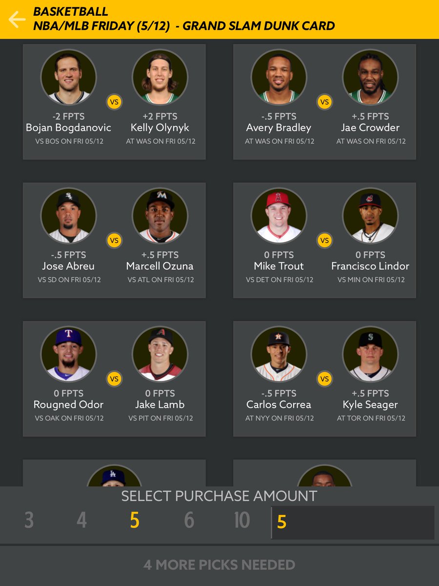 HotRoster's tweet photo. Happy Friday! Cards up as always! Here's a couple, more at https://t.co/1Sus7vfOTP and on our app! #DFS #HotRoster #FridayFeeling #FriYAY https://t.co/MvQLYTOwBt