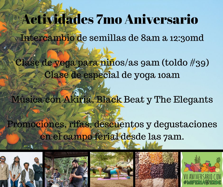 feriaverde's tweet photo. Agenda de actividades para nuestro #7moAniversario #SomosFeriaVerde https://t.co/h48LhJszWW