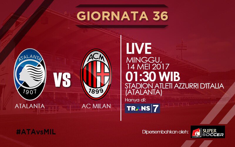 sport7trans7's tweet photo. .@acmilan urung menang di empat laga terakhir. Bagaimana dengan akhir pekan nanti kontra dgn @Atalanta_BC?
@my_supersoccer #ATAvsMIL https://t.co/M3MZQAX3Ck
