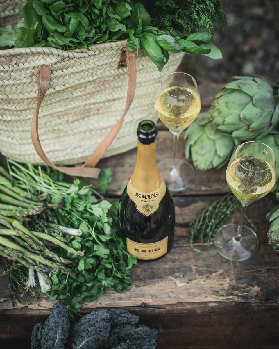 Krug's tweet photo. Krug and greens #KrugNotes https://t.co/gTgzeB6E6v
