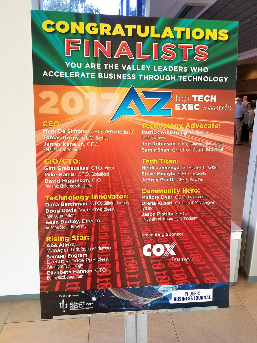 BASELAYERtech's tweet photo. @phxbizjournal Thank you for having us at the AZ Top Tech Awards. Congratulations to all the nominees, finalist and winners. #PBJTOPTECH https://t.co/1ca7qpMSYy