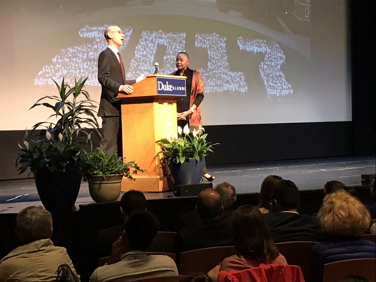 Duke alumni and heads of <a href="/NBA/">NBA</a> Adam Silver and <a href="/WNBA/">WNBA</a> Lisa Borders share words of wisdom with <a href="/DukeU/">Duke University</a> graduating seniors