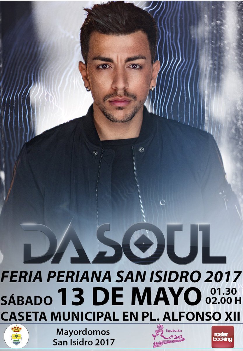 RosterBooking's tweet photo. La noche de mañana sábado 13/05, el público de la #FeriaPerianaSanIsidro podrán disfrutar del show de @Dasoul!! https://t.co/n0VDPLs1cl
