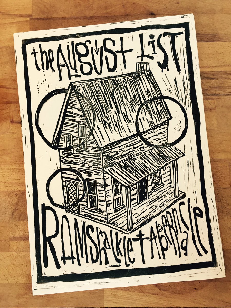 Limited edition #linoprint available at <a href="/theaugustlist/">The August List</a> album launch shows tonight in London and tomorrow in Oxford!