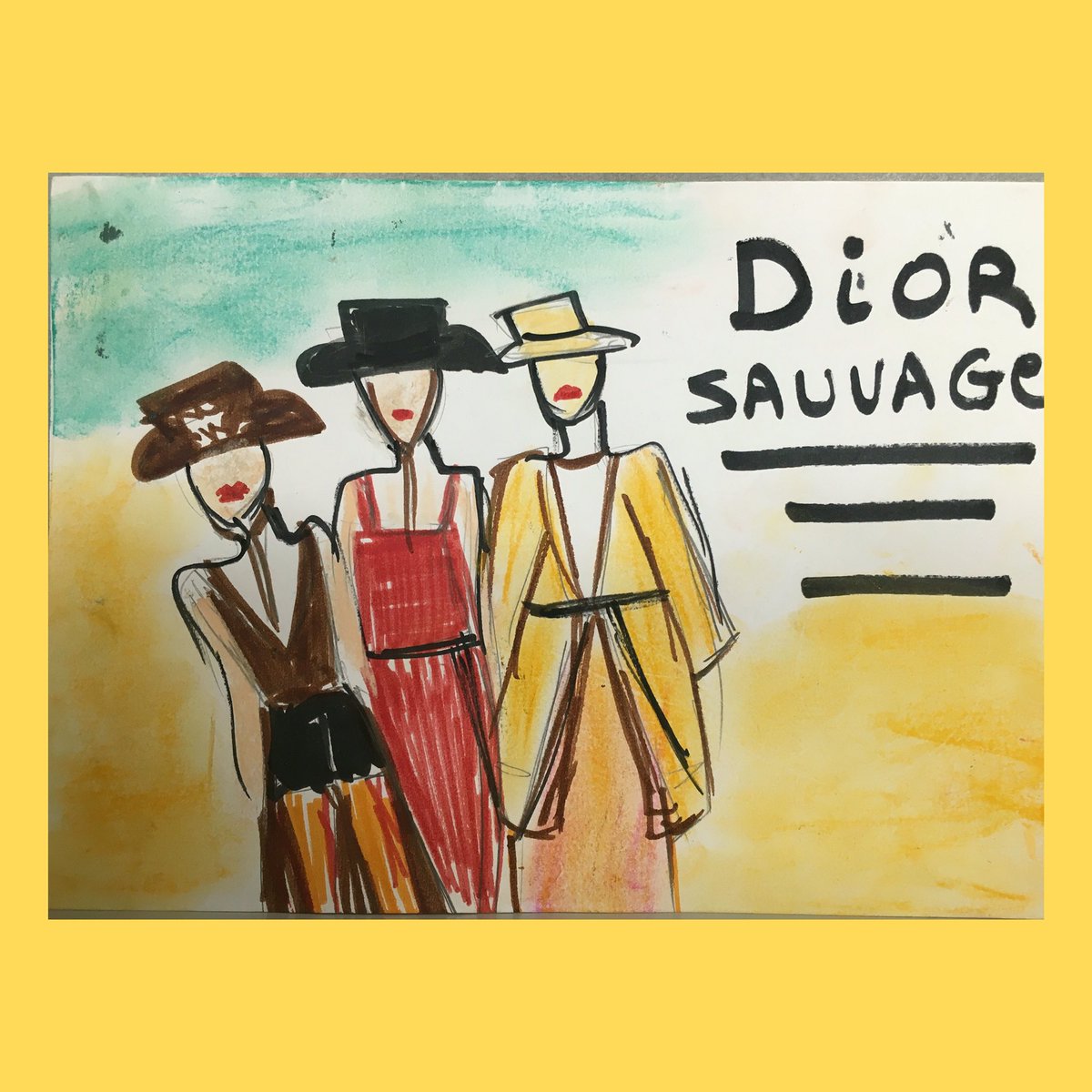 lilboum's tweet photo. #Dior #DiorCruise2018 #ArT#fashionshow #drawing  #myarT #MariaGraziaChiuri #jadore mes #models  💋💋💋 #fashionillustration #fashionisArt https://t.co/6X1a6iTBtF