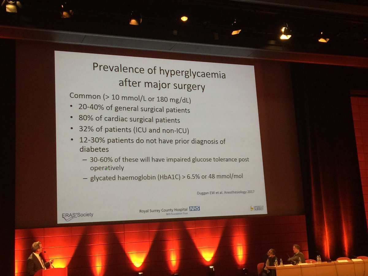chrisnjones's tweet photo. How common is hyperglycaemia post op?? Very...#eras2017 https://t.co/QLw1tR5gn6