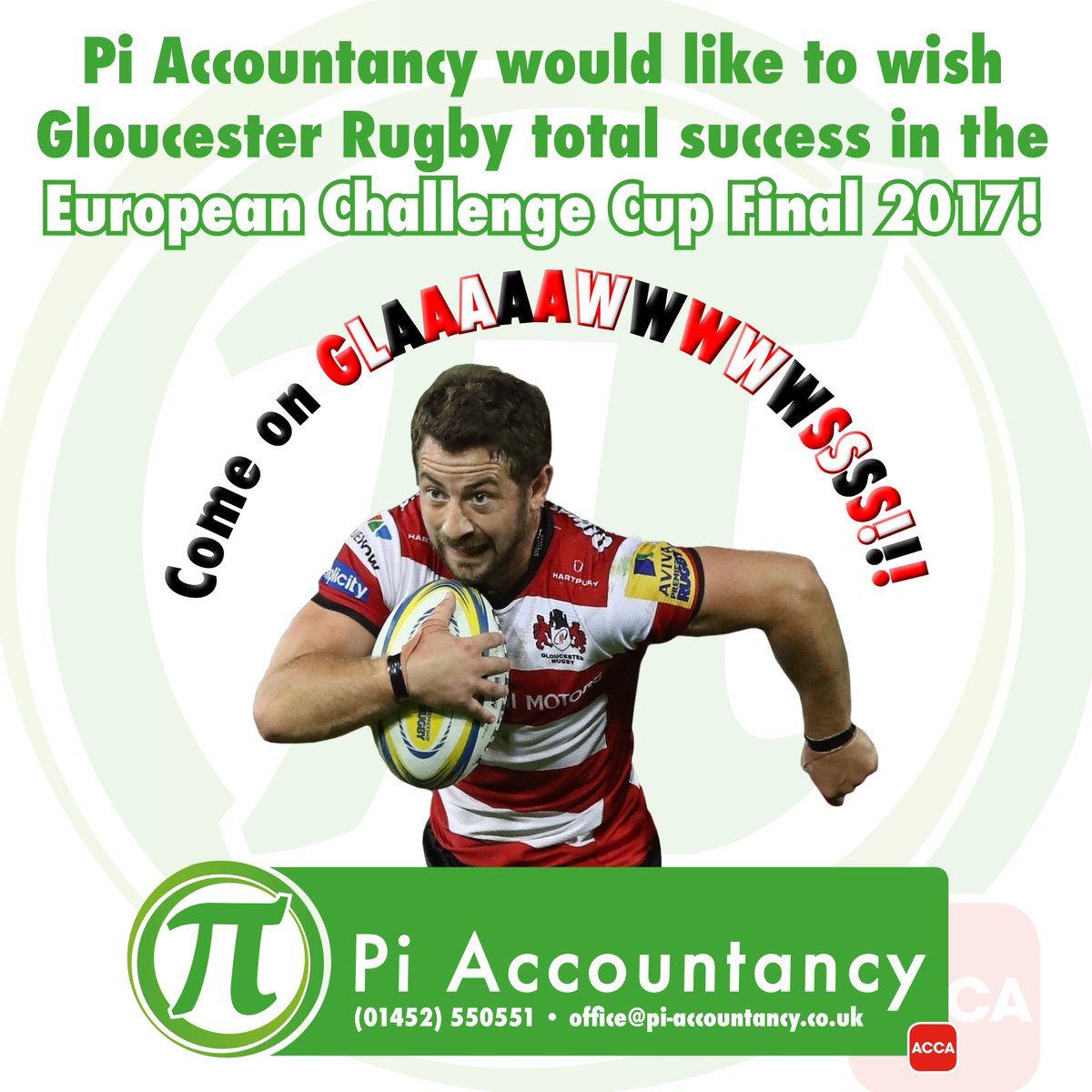 Good luck to #GloucesterRugby this evening in the European Challenge Cup Final from all at #PiAccountancy (on tour in Edinburgh!)