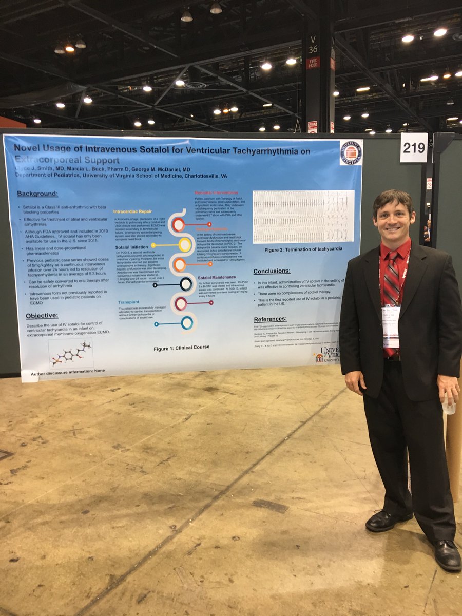 UVA_PICU's tweet photo. Our @cjsmith3md presenting on IV sotalol for VT on ECMO at Heart Rhythm 2017 #PedsICU #UVACH https://t.co/glfmfRjubt