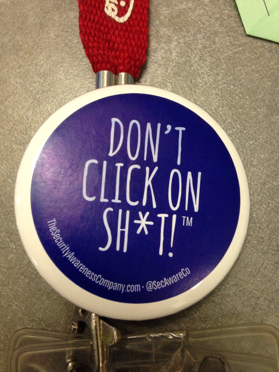 Ojoksft's tweet image. Love my @SecAwareCo #cybersecurity #SecurityAwareness button!  #InFourWords
