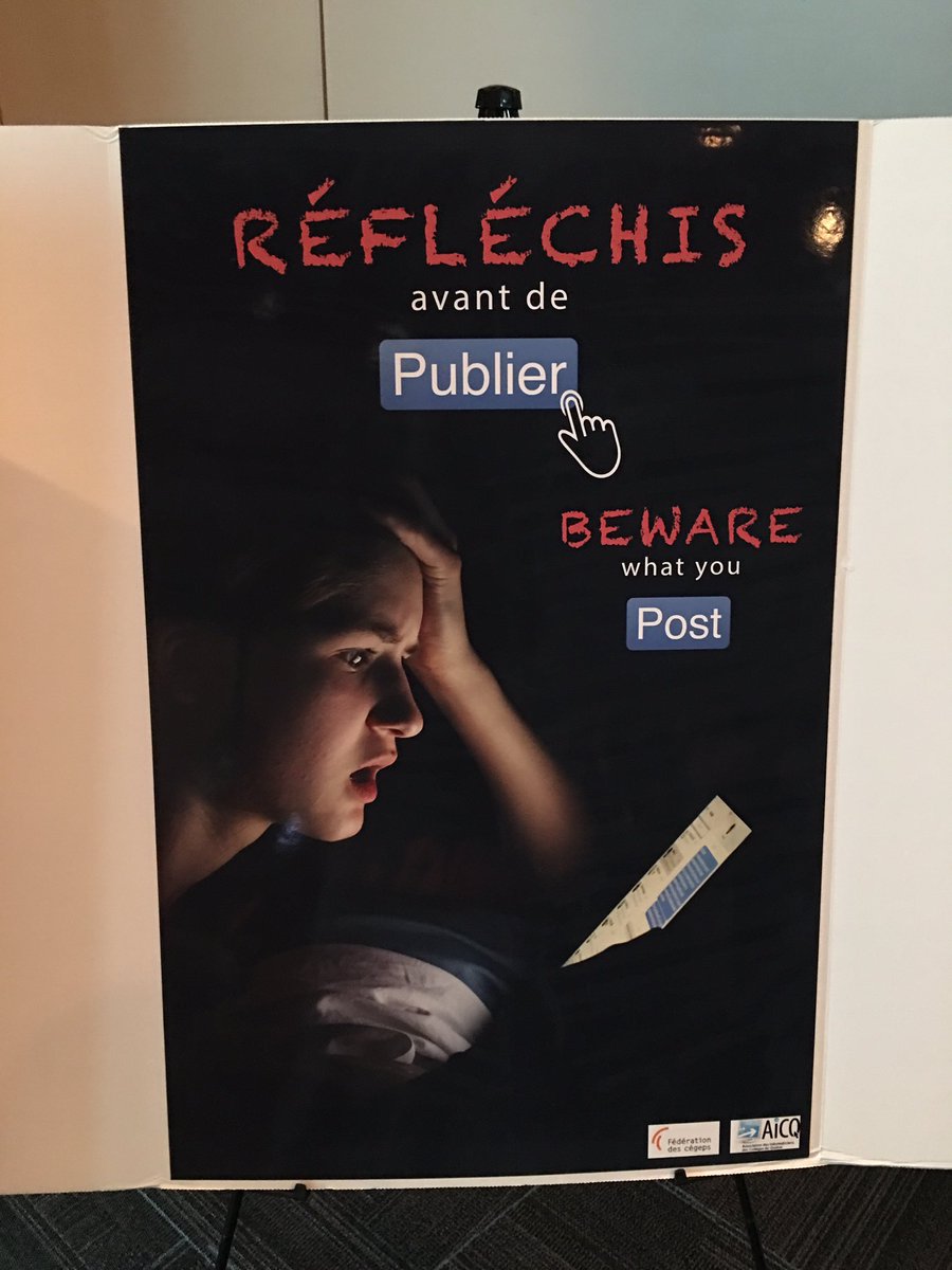 AICQ's tweet photo. Concours sécurité de l'information.Félicitations à Zoé Boudou du @CollegeBdeB pour le prix du jury dans la catégorie affiches. #aicqmai2017 https://t.co/MrN9fHlmlM