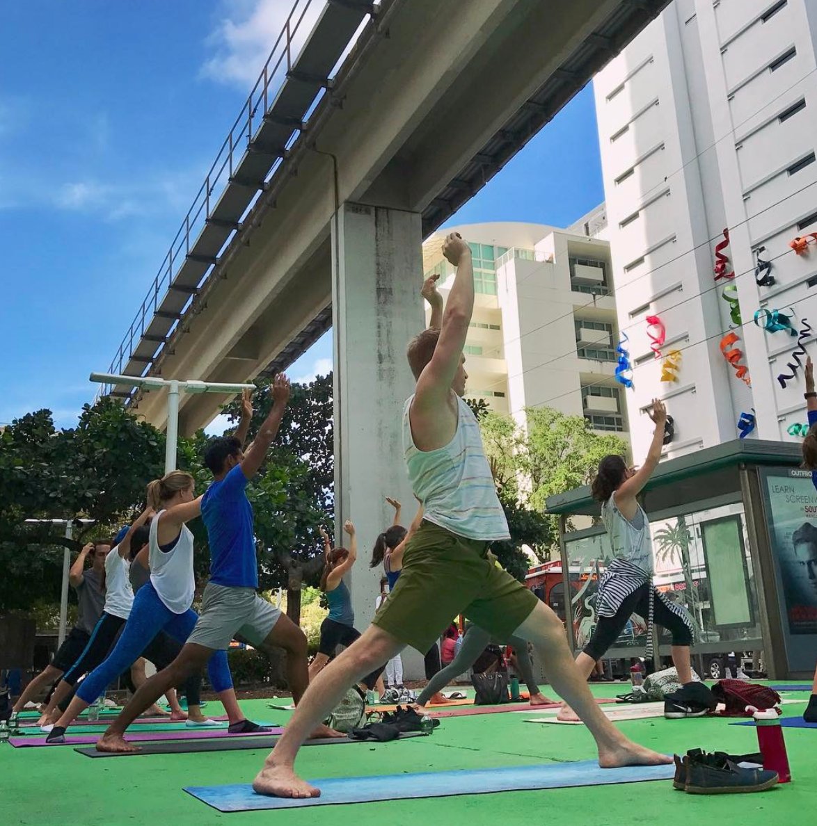theunderlinemia's tweet photo. Sweat the small stuff at #UnderFit FREE Yoga powered by @baptisthealthsf 5/13 at 9am at Brickell Metrorail Station! https://t.co/K4QtOoRPhP https://t.co/jD2Qmp6VG1