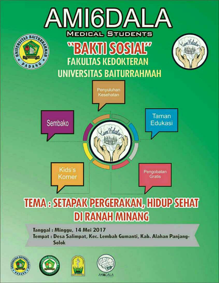 Sebentar lagi akan ada bakti sosial yang di diadakan oleh Fakultas Kedokteran Universitas Baiturrahmah angkatan 16 "AM16DALA" stay tuned!