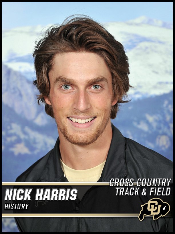 CUBuffsTrack's tweet photo. GRADUATE (May '17)  Nick Harris with a degree in History  #ForeverBuffs  #NCAAGrads https://t.co/fxK7igWEJd