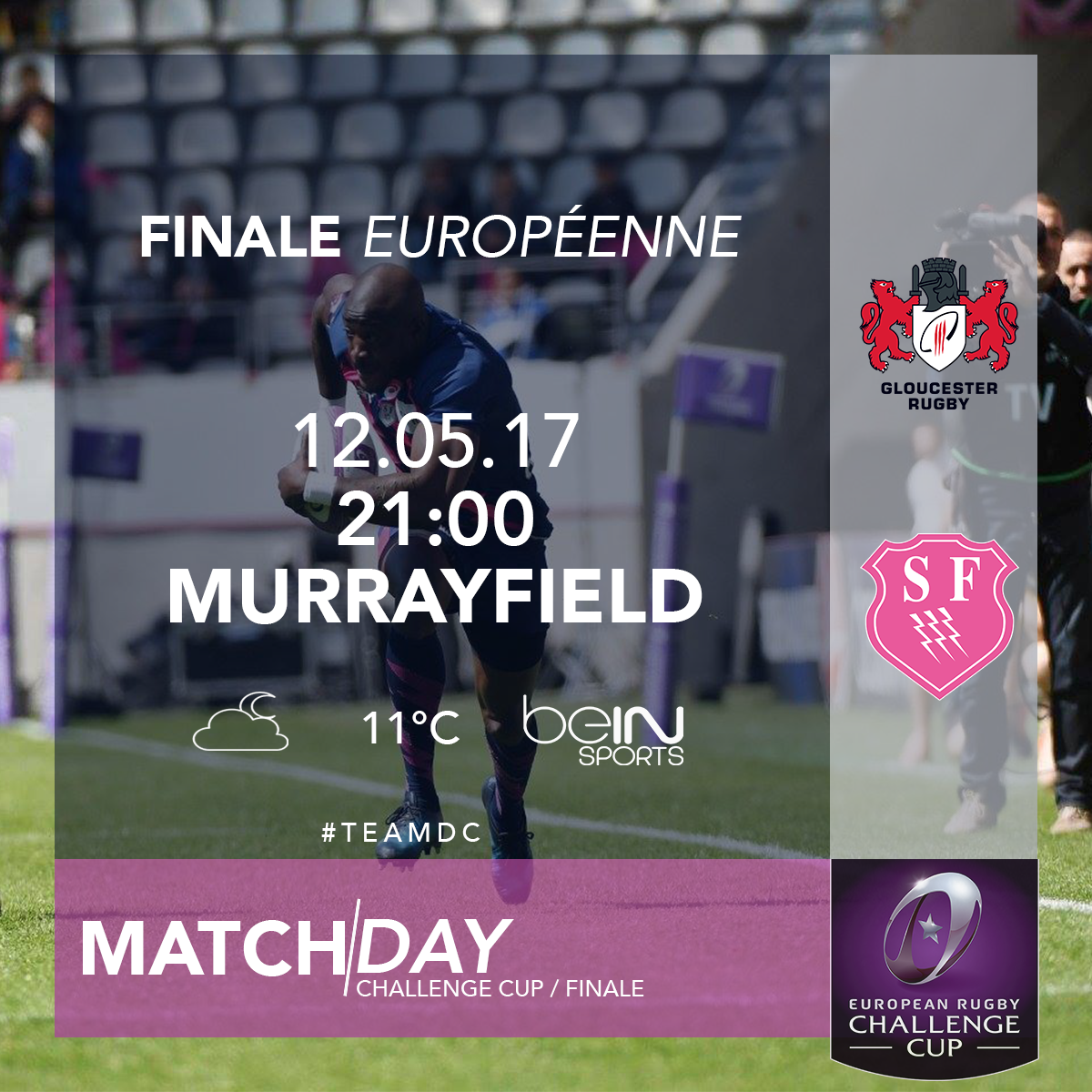 GO Djib ! Tous derrière vous ce soir #GLOvSFP #Rugby #ChallengeCup17