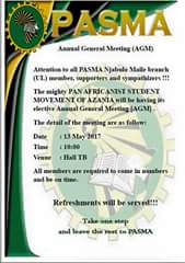 This is where we are 2moro.PASMA UL AGM@AZANIA_PAC <a href="/PACofAzaniaa/">PAC HQ</a> <a href="/PAC_Parliament/">PAC@Parliament</a>