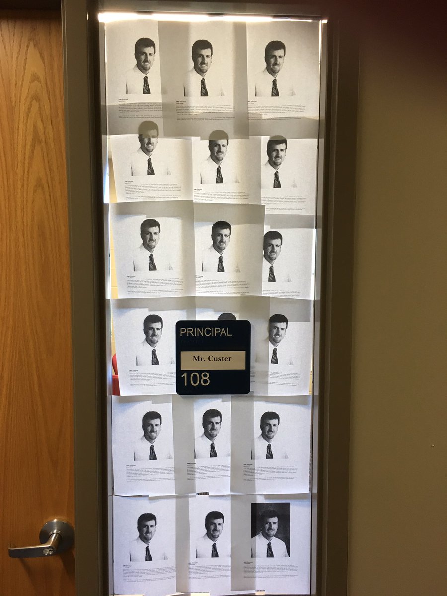 LanceCuster17's tweet photo. Nothing like a little harmless 8th grade prank!  You guys will definitely be missed at HMS.  Thanks for a great year! #HugotonSchools https://t.co/UlZJMC3yyH