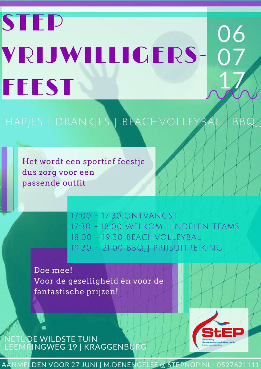 Ben je vrijwilliger bij #stepnop? Meld je dan nu aan voor het #vrijwilligersfeest