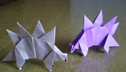 子供が喜ぶ折り紙 A Twitter 男の子が喜ぶ折り紙の恐竜 ステゴサウルスの作り方です 2枚の折り紙を使っておりますよ T Co Rwwve7fo16 T Co 1hlmdvbcy3