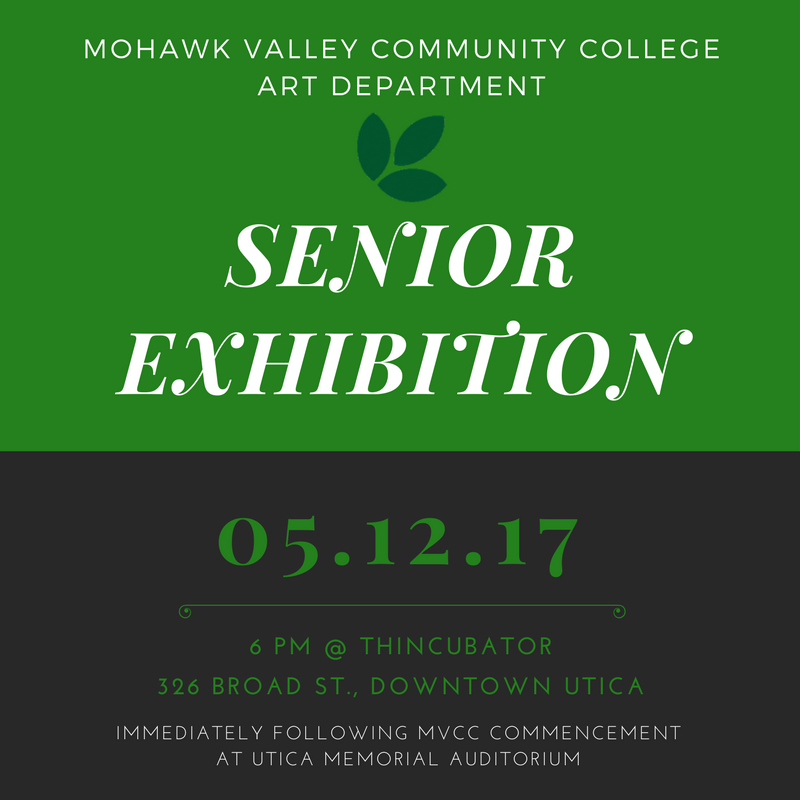MVCC_UticaRome's tweet photo. After today's College Commencement ceremony, head to @thethincubator for the Art program's Senior Exhibition! https://t.co/uohk1T5q3m https://t.co/vYOQ0cZPzR