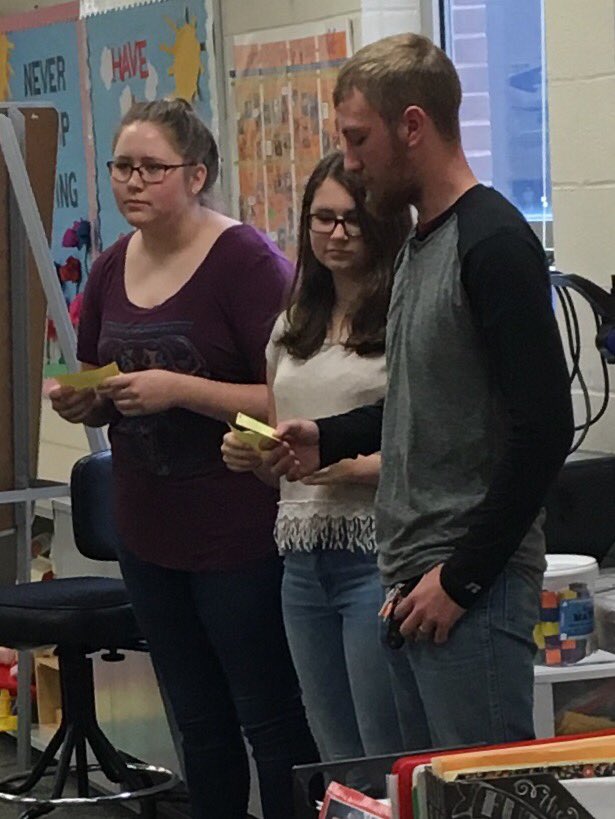 klschlemmer's tweet photo. Anthony, Sami, and Elizabeth sharing the poem Great Expectations @rlashs Lion's Den Preschool Graduation! https://t.co/PvLDFhmqkJ