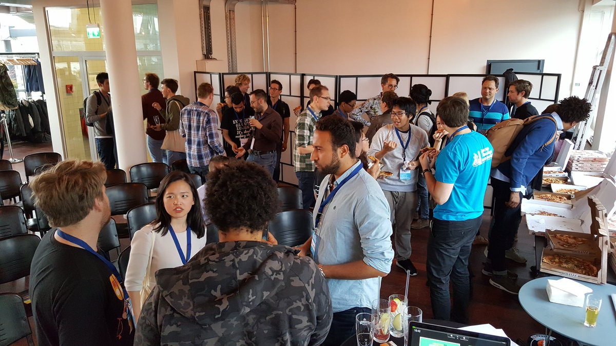 swamsterdam's tweet photo. We've officialy kicked of Startup Weekend Amsterdam, but first some pizza! #SWams #SWamsterSwag https://t.co/lTpWBryS0l