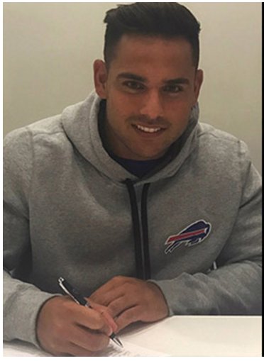 LeoFerrineBC's tweet photo. Congratulations are in order to @MatthewMilanoo for sigining his rookie contract with the @buffalobills just before the start of mini camp. https://t.co/71uvUQQTcE