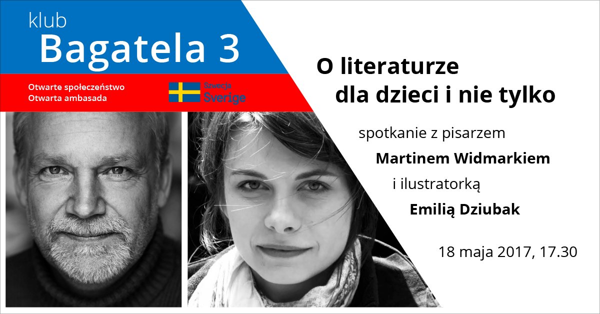 AmbSzweWarszawa's tweet photo. 18.05, 17:30 spotkanie dla maych i dużych z #MartinWidmark i #EmiliaDziubak w rezydencji ambasador Szwecji. @Wawawpigulce @kulturalnawawa https://t.co/4A8ANlafuJ