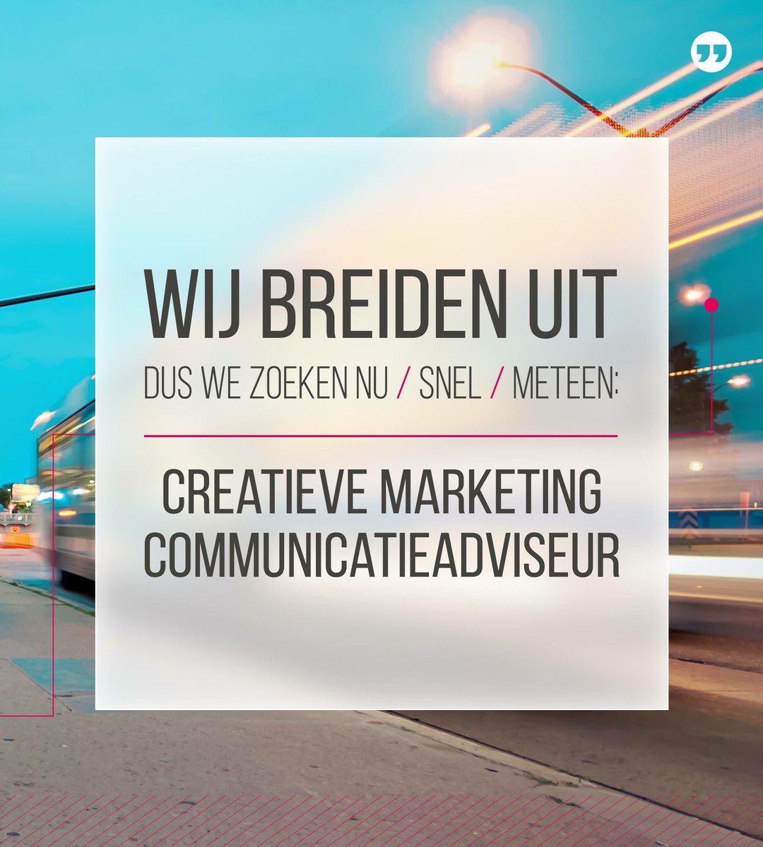 comceptnl's tweet photo. Zo voor 't weekend knallen wij er 'n fijne vacature uit! Kijk nu/snel/meteen op comceptcommunicatie.nl. #AAN #wijwillengraag #deleukstebaan https://t.co/J6LFba7CeZ