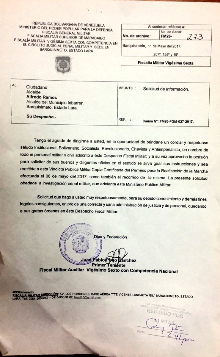 danielantequera's tweet photo. #ALERTAMOS Fiscalía inicia investigación militar contra Alfredo Ramos,  no detendrán el cambio. Por favor RT#ContraLaDictaduraMilitar #12May https://t.co/yq5AnLnsYI