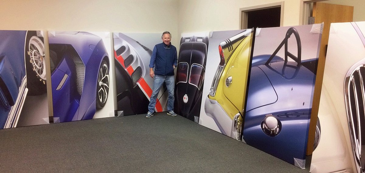 macdesignsnpt's tweet photo. Bill MacGowan prepares for installations at the new Newport Car Museum. Get this, it’s only one tiny part of the project! @NPTCarMuseum https://t.co/SX4wvTPejL