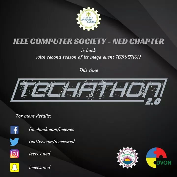 ieeecsned's tweet photo. Join us in Techathon 2.0 !!
#IEEE #NCS #megaevent #joinus #Techthon2.0 #be_best_this_time https://t.co/XjC175bKgu