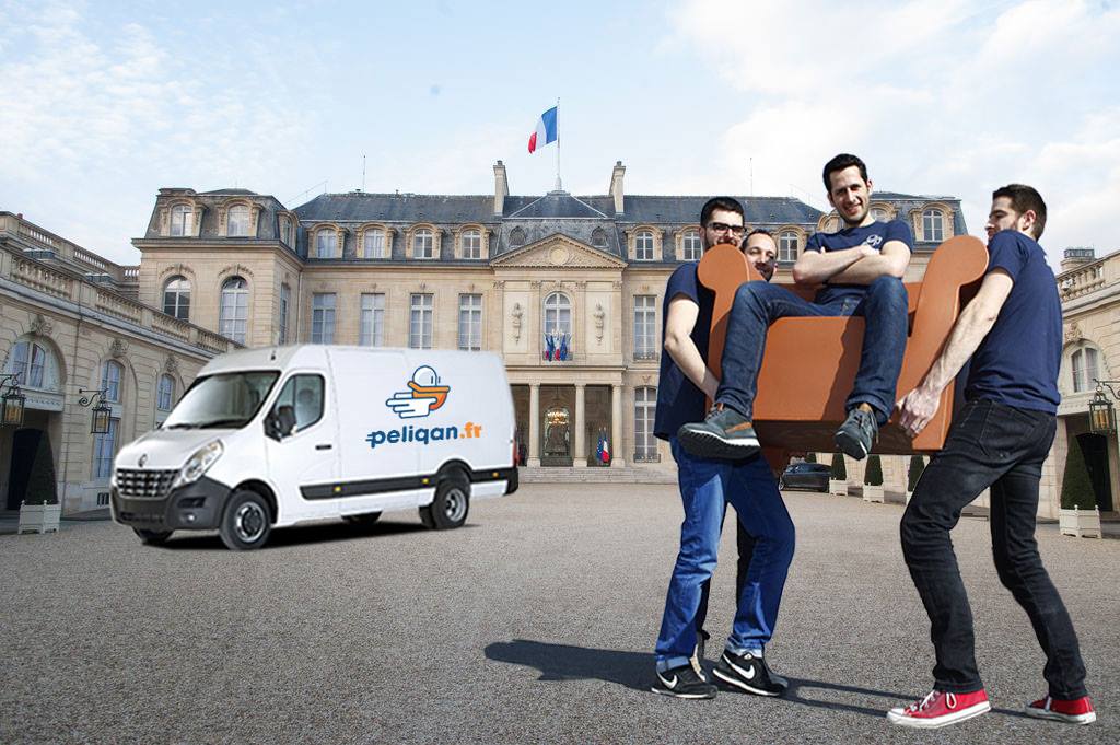 Si ce week-end tes meubles ne tiennent pas sur ton scooter, tu peux faire appel à Peliqan. 😂 🛵 #elysee2017 #investiture #Macron #Hollande