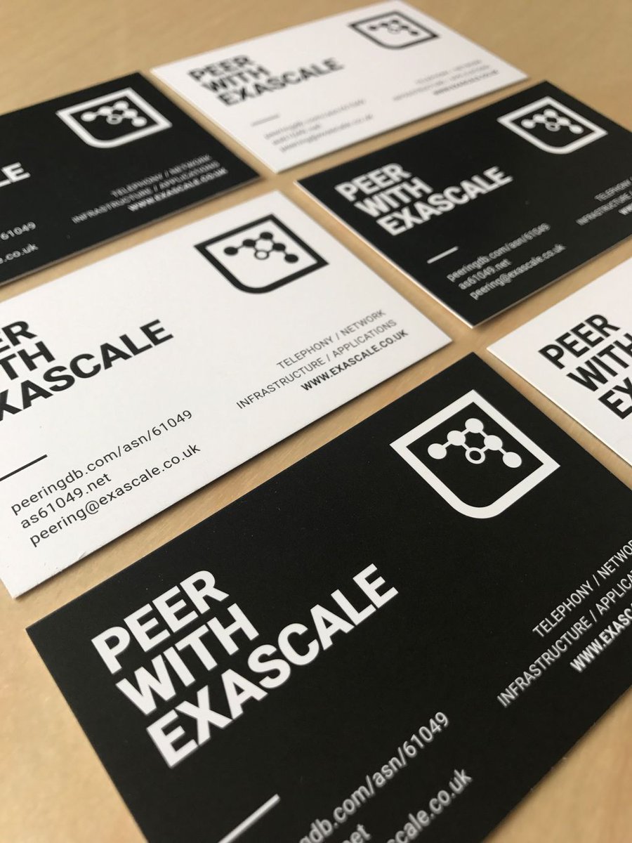 ExascaleUK's tweet photo. We love peering with networks large and small. Watch out for these little cards at #LINX97 @LINX_Network https://t.co/WRbQKxVlXC