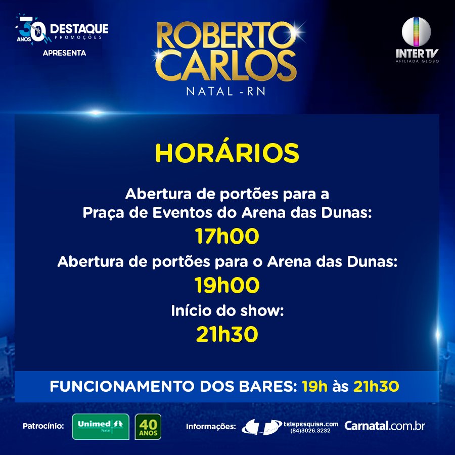 blyurnetwork's tweet photo. Está chegando a hora!!! #RCemNatal Confira os horários do show do @robertocarlos em Natal! Informações:
https://t.co/NwhTOEVLOU https://t.co/P8R5fC6TYB