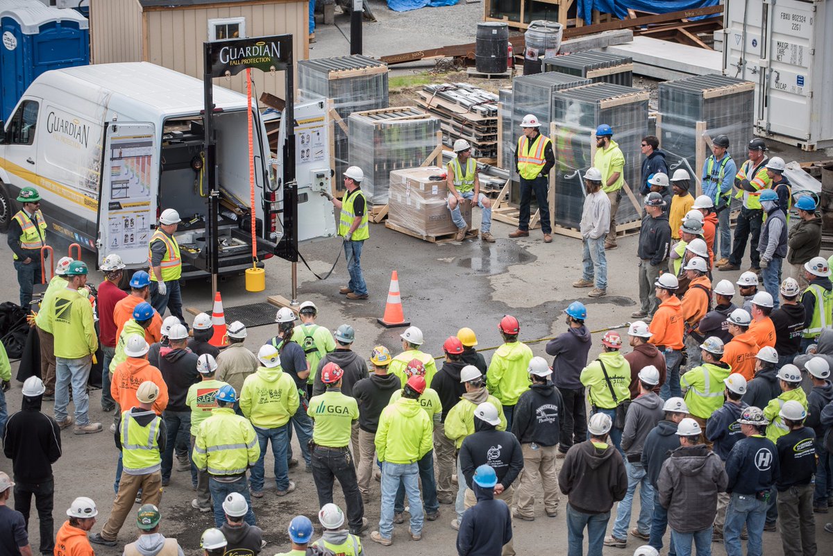 PROCONDsgnBuild's tweet image. We wrap up OSHA’s #standdown4safety week with a demonstration on fall arrest systems showing the potential impact that a fall event can have