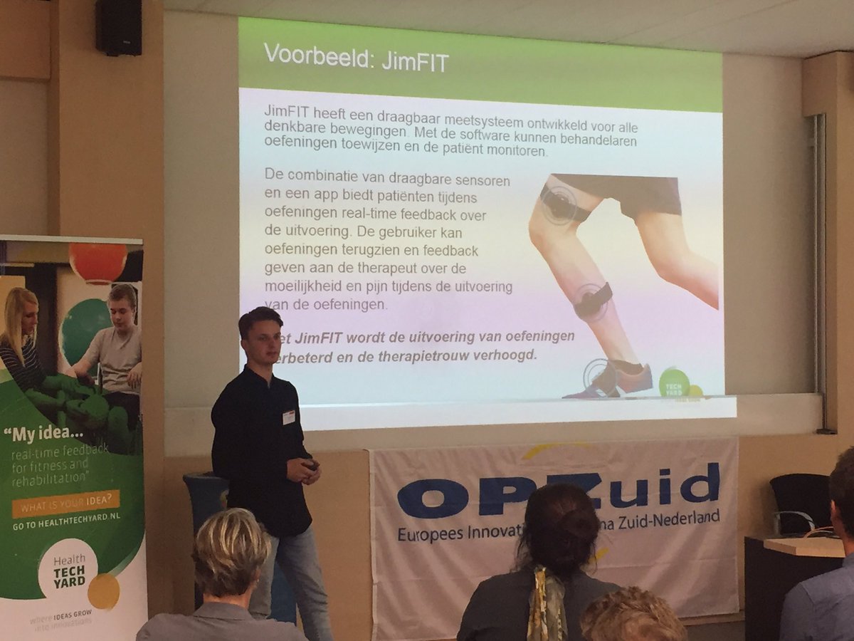 Cas van Grunsven presenteert JimFIT tijdens #EuropaOmDeHoek <a href="/OP_Zuid/">OPZuid</a> @TUEinnovation @TUeindhoven <a href="/NextMove2Succes/">Next Move</a> #proud