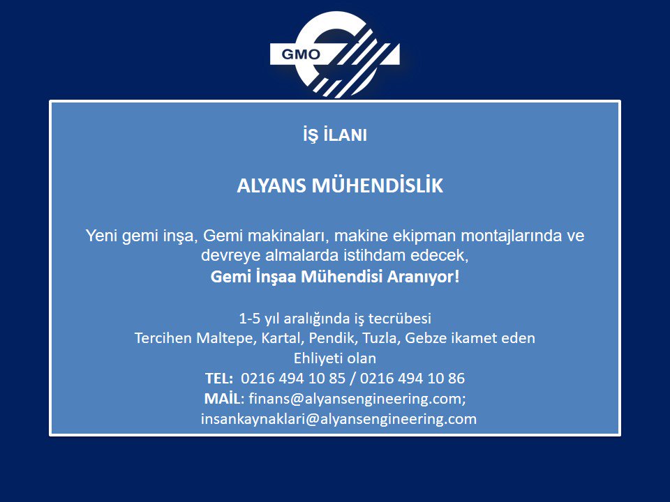 Gemimuhendis's tweet photo. #işilanı #tmmobgmo https://t.co/s9kgQQryXf