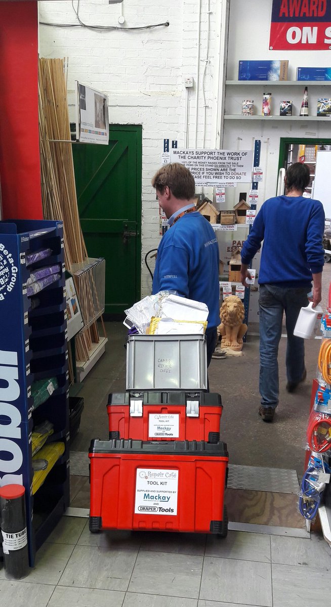 Here goes the <a href="/MackayCambridge/">Mackays of Cambridge</a> <a href="/drapertools/">Draper Tools</a> repair cafe toolkit off to @cambrepaircafes for Saturday's event in Fulbourn