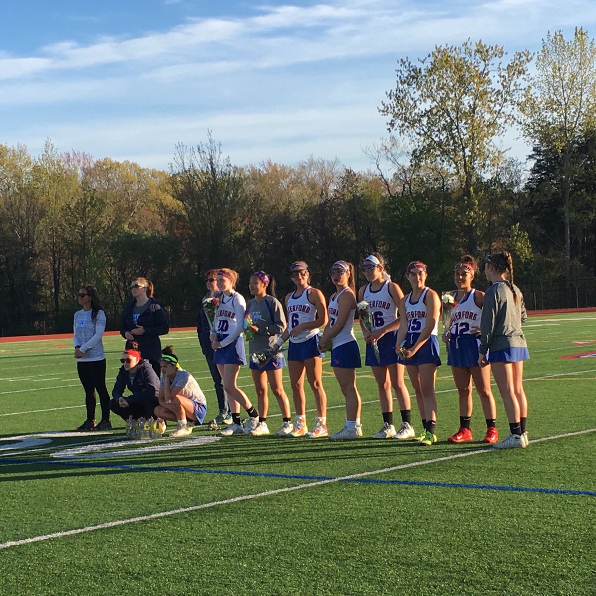 GLaxWaterford's tweet photo. The seniors thank everyone from the bottom of our 💙's . Thanks for a great 4 years WHS lax, now lets go out with a bang 💰💥🏆 https://t.co/Zr1VSJ6uVH