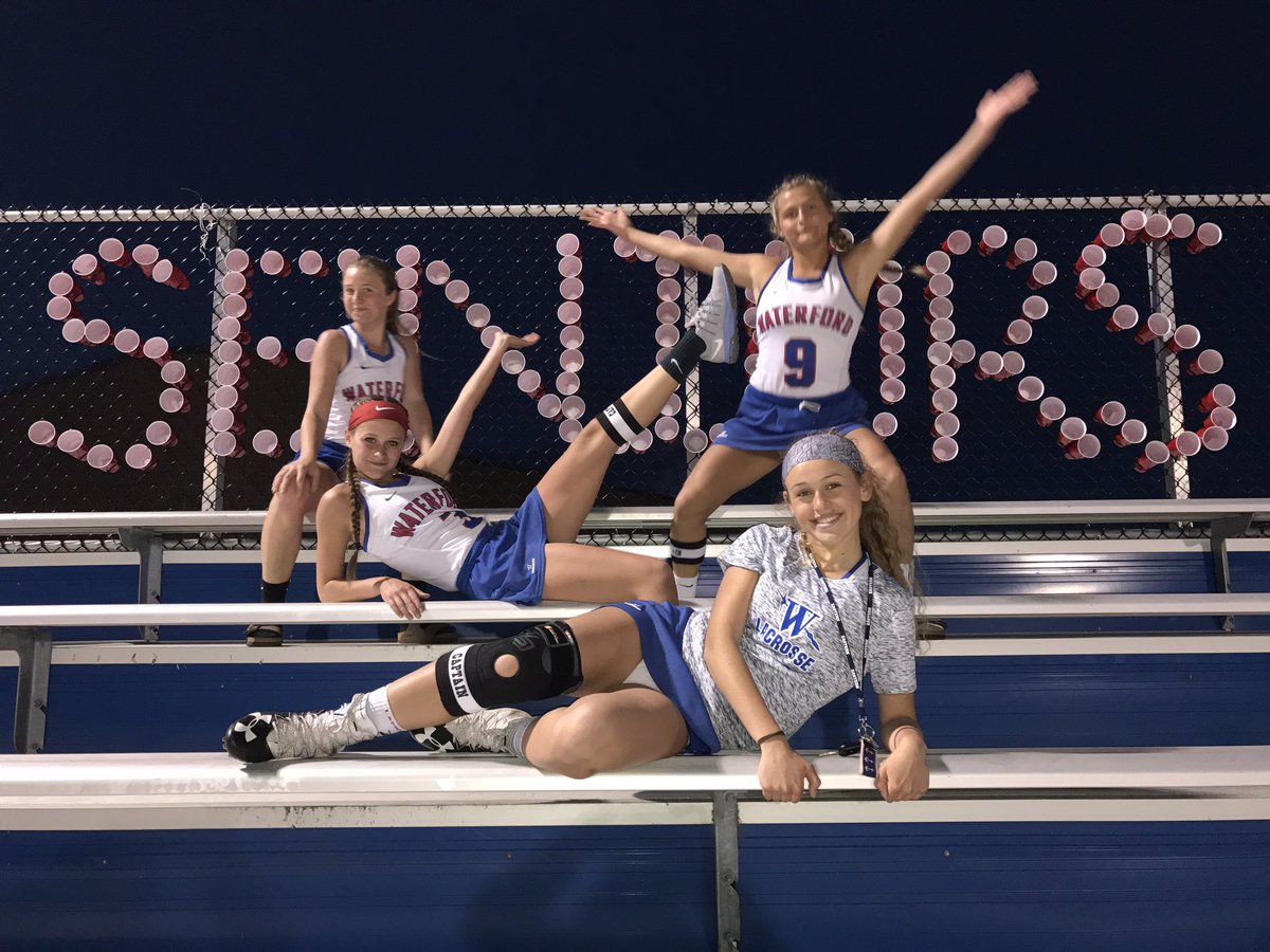 GLaxWaterford's tweet photo. The seniors thank everyone from the bottom of our 💙's . Thanks for a great 4 years WHS lax, now lets go out with a bang 💰💥🏆 https://t.co/Zr1VSJ6uVH