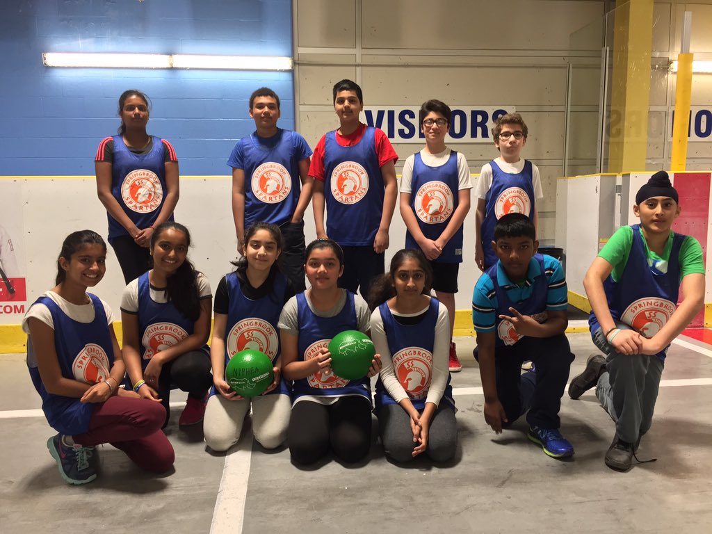 jcurrie_13's tweet photo. @SpringbrookPS #dodgeball team getting ready for game 1 at the @npphea tournament. #movequick #DuckAndDodge #SpartanPride https://t.co/2hrxf1RFBk