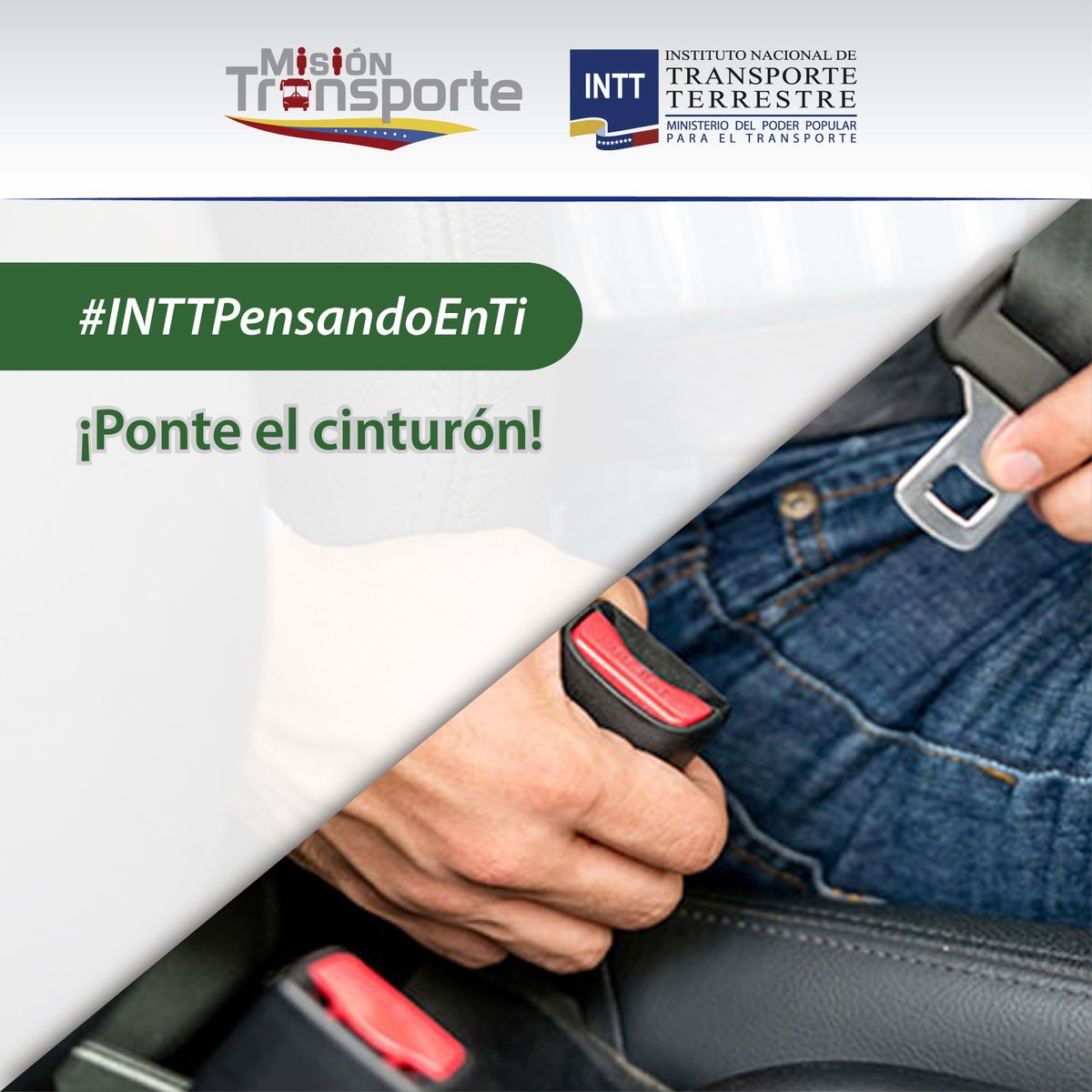 mintransporteve's tweet photo. Colocarte el cinturón al conducir es dar el ejemplo y cuidar la vida #INTTPensandoEnTi https://t.co/ra70S5J0vr