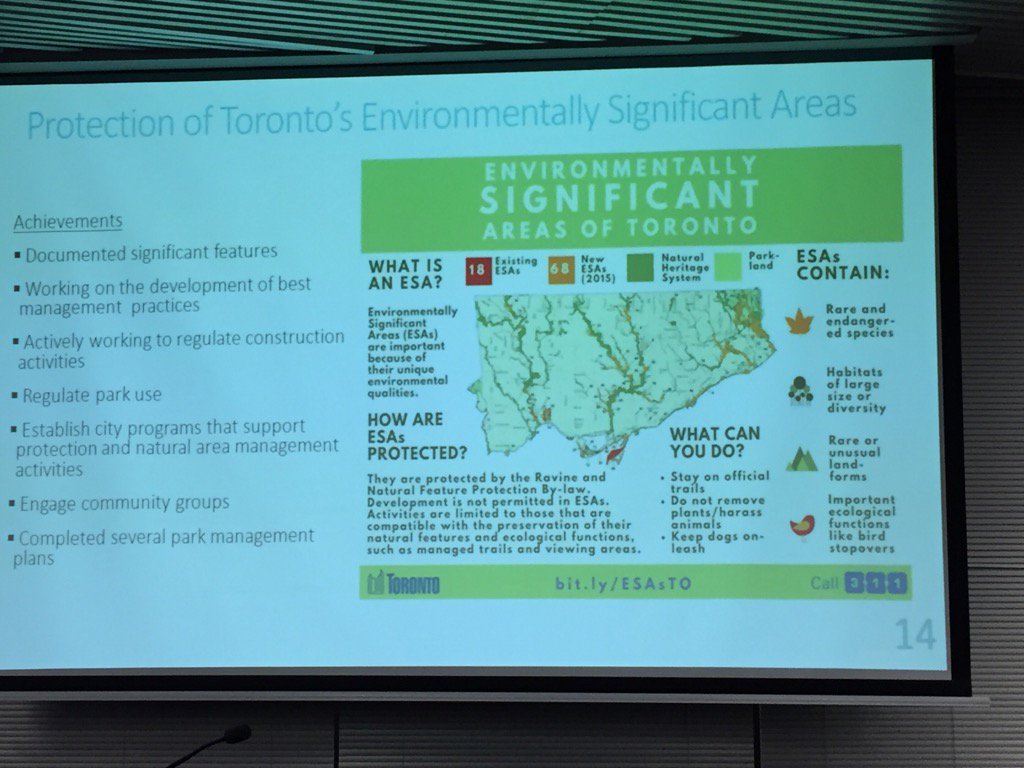 SarahEDoucette's tweet image. We need to protect our Environmental Significant Areas (ESA) includes parts of High Park &amp;amp; Humber River #CProundtable