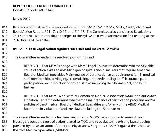This past weekend, <a href="/MichStateMedSoc/">Michigan State Medical Society</a> delegates voted to explore anti-trust violations w/MOC ow.ly/KBGg30bFA10