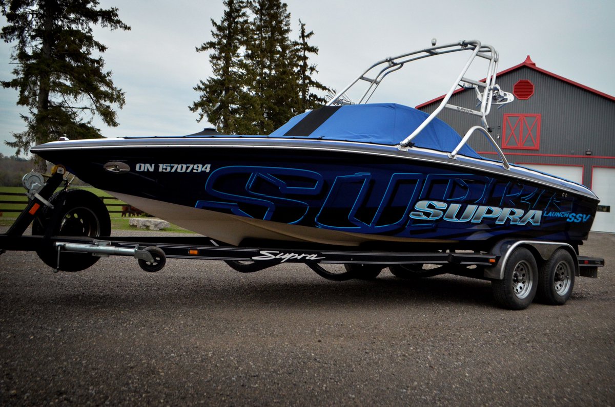 ProWraps_ca's tweet photo. Woah! A boat wrap? We don't see those every day! Changing up the colours on Tony Schmidt's Supra Launch SSV #WrapYourRide #3MGraphics https://t.co/Fiuwt08lwJ